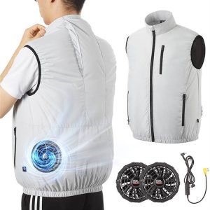 [KEMIMOTO] Work Clothes with Fan, Cooling Vest, Air Conditioning Work Clothes, 3 Levels Adjustable, 3D Blowing, USB Powered, 5V Output, Air Conditioning, Fan Set, PSE Certified, UV Protection, Energy